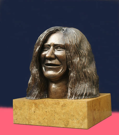 JANIS JOPLIN - 2007 - bronze portrait - 16 cm, with pedestal 20 cm. - edition of 12